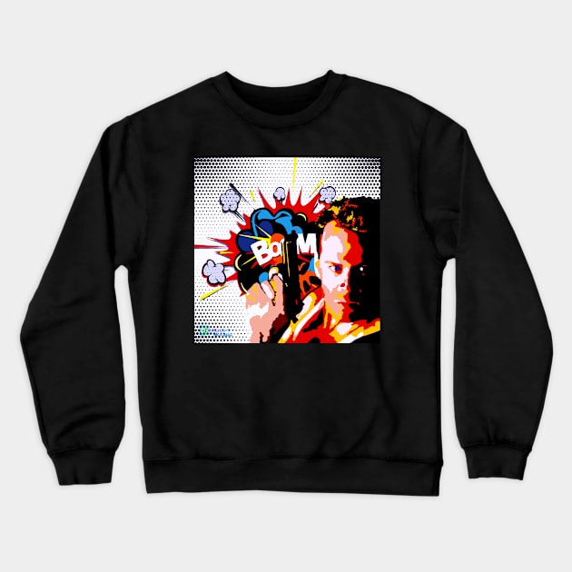 Bruce Willis Boom Pop Crewneck Sweatshirt by EnceladusWaters